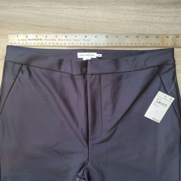 GOOD AMERICAN Boss Disco Flare Leg Trousers Pants Black Size 15 - Picture 6 of 8